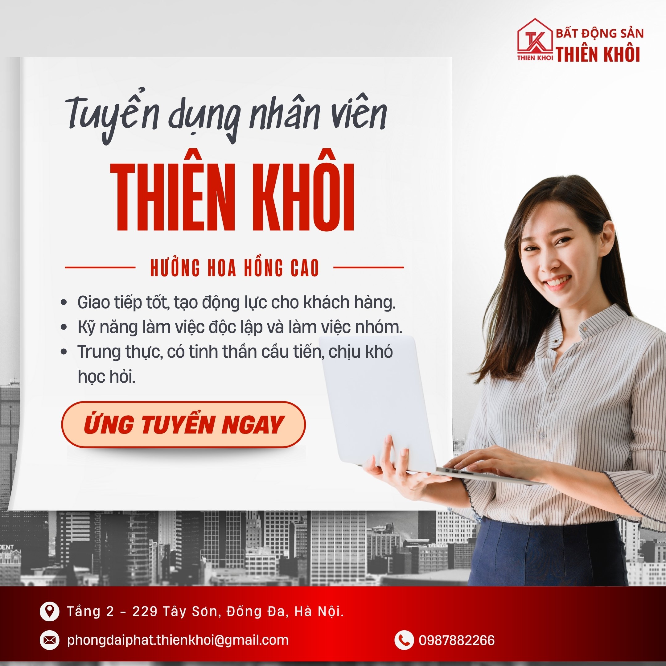 Tuyển dụng môi giới bất động sản lương cao